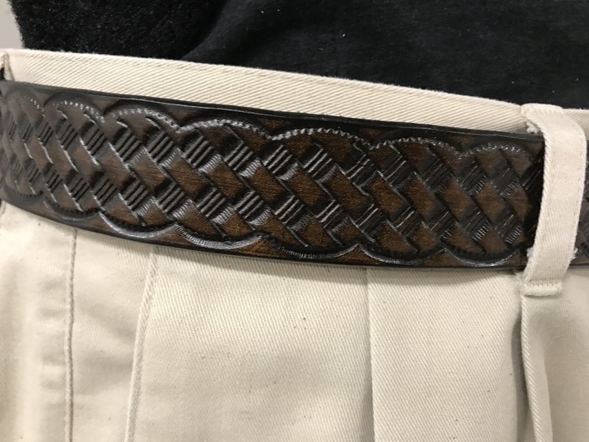 Full Basket Weave Design Handmade Mens Leather Belt 1.5&quot; wide Work Casual Western Color Cocoa Brown